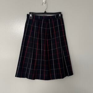 Burberry Women's Plaid Wool Pleated Fully Lined Vintage Skirt Size Small